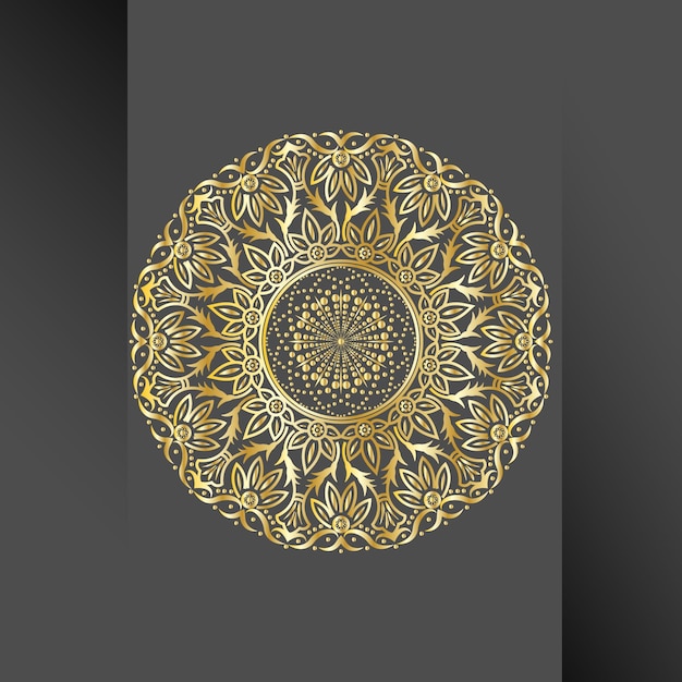 Mandala de lujo Gradiente de color dorado Vector Fondo de diseño premium Nuevo