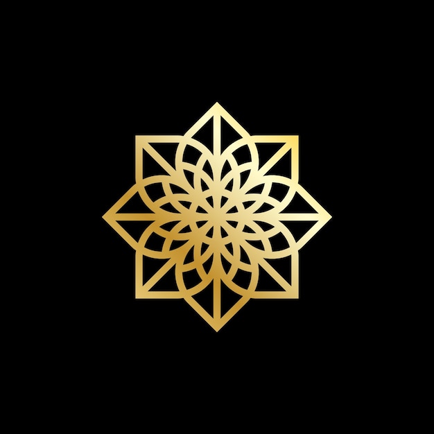 Mandala de lujo o logotipo de patrón islámico