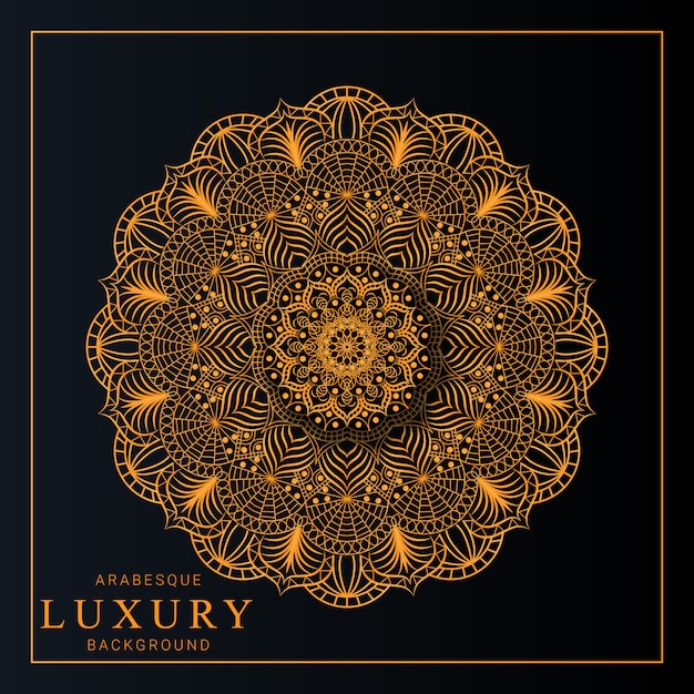 Mandala de lujo con patrón arabesco dorado estilo islámico árabe Premium Vector