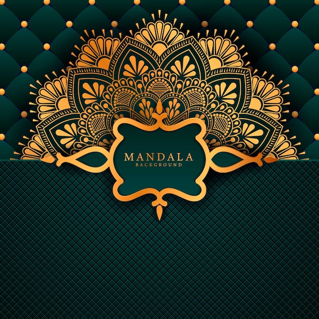 Mandala de lujo con patrón arabesco dorado