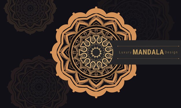 Mandala de lujo Vector moderno con fondo dorado