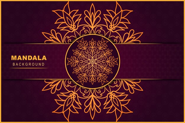Mandala de lujo vectorial con patrón arabesco dorado Plantilla de diseño de fondo de estilo árabe oriental