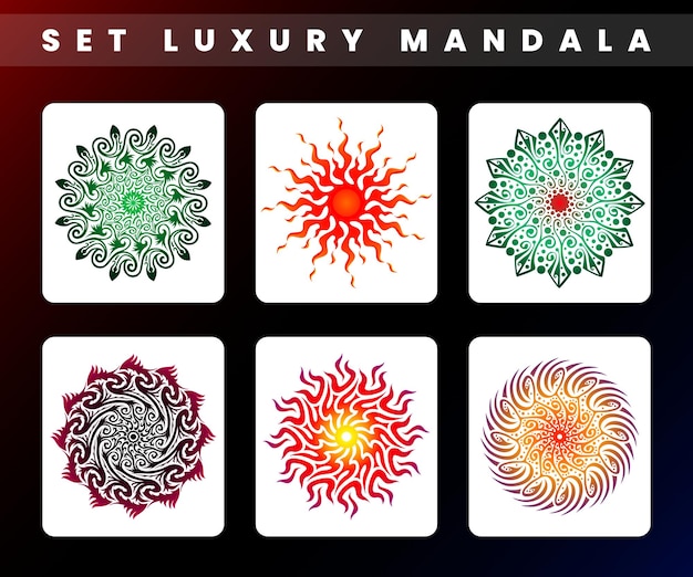 mandala, mandala tribal, conjunto de mandala tribal, adorno tribal