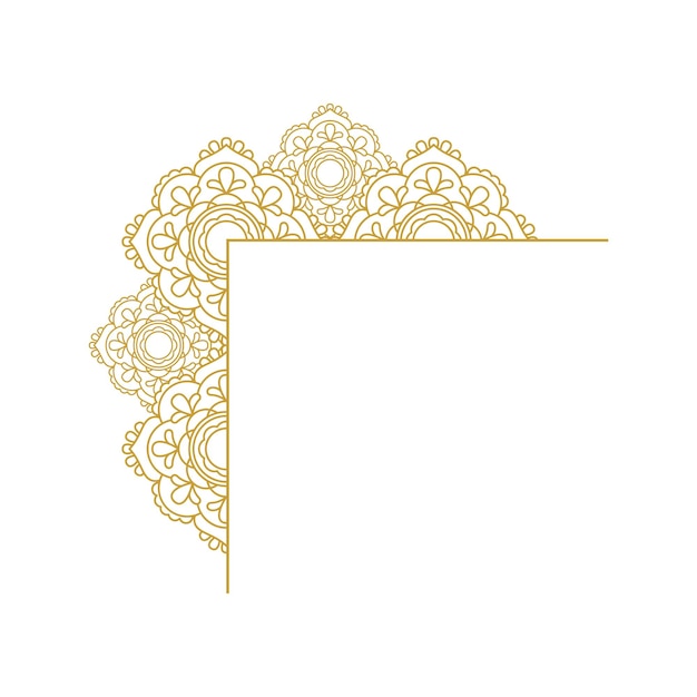 Mandala marco de bodas ornamento de oro diseños vectoriales