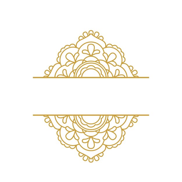 Mandala marco de bodas ornamento de oro diseños vectoriales