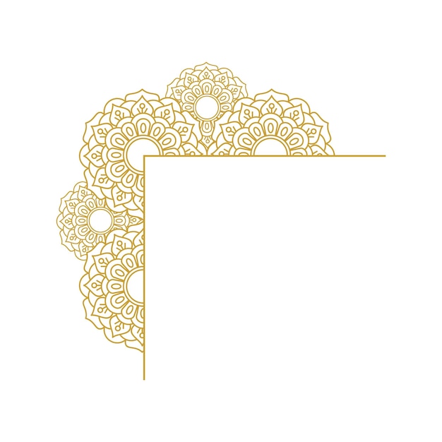 Mandala marco de bodas ornamento de oro diseños vectoriales