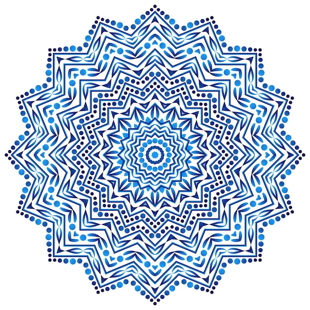 Mandala medallón antistrés indio Abstracto flor islámica diseño de henna árabe símbolo de yoga Fondo blanco Ilustración vectorial