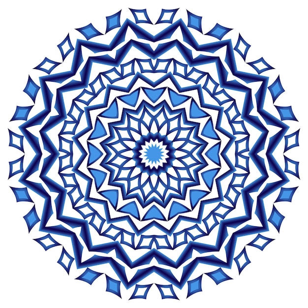 Mandala medallón antistrés indio Abstracto flor islámica diseño de henna árabe símbolo de yoga Fondo blanco Ilustración vectorial