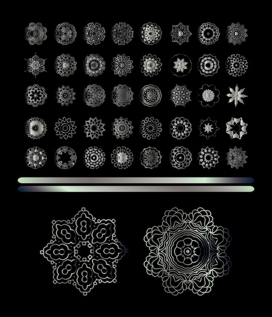 Mandala metalizado plateado