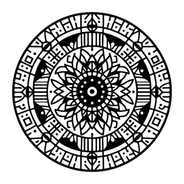 Un mandala minimalista con un motivo circular central