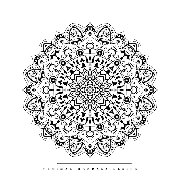 Mandala moderna para colorear con elementos inspirados en la naturaleza