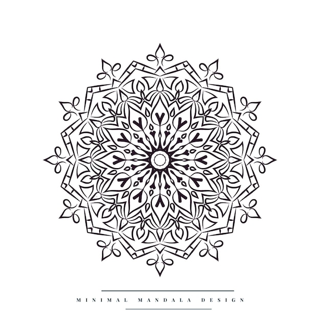 Mandala moderna minimalista para colorear con elementos inspirados en la naturaleza