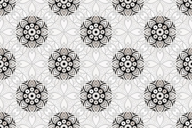 mandala monocromo de patrones sin fisuras