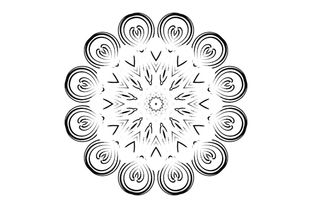 mandala negra con una figura central de estrella que irradia patrones y simetría para lo espiritual