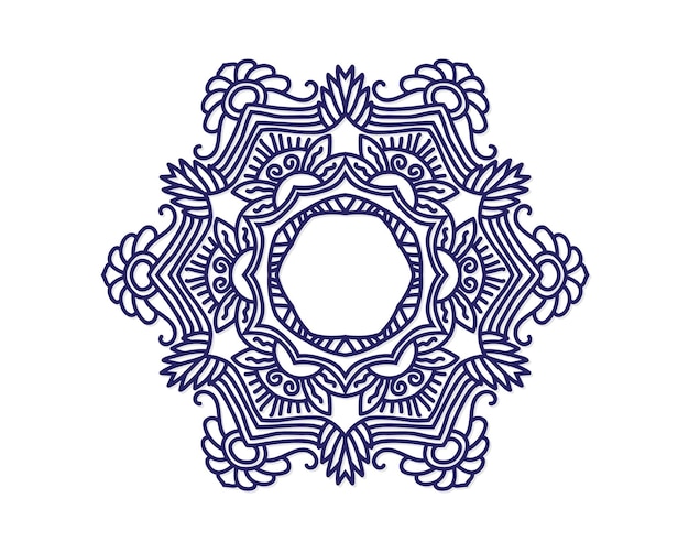 Mandala ornamental azul para la boda de la bandera del folleto del folleto de la cubierta del cartel de la impresión del fondo
