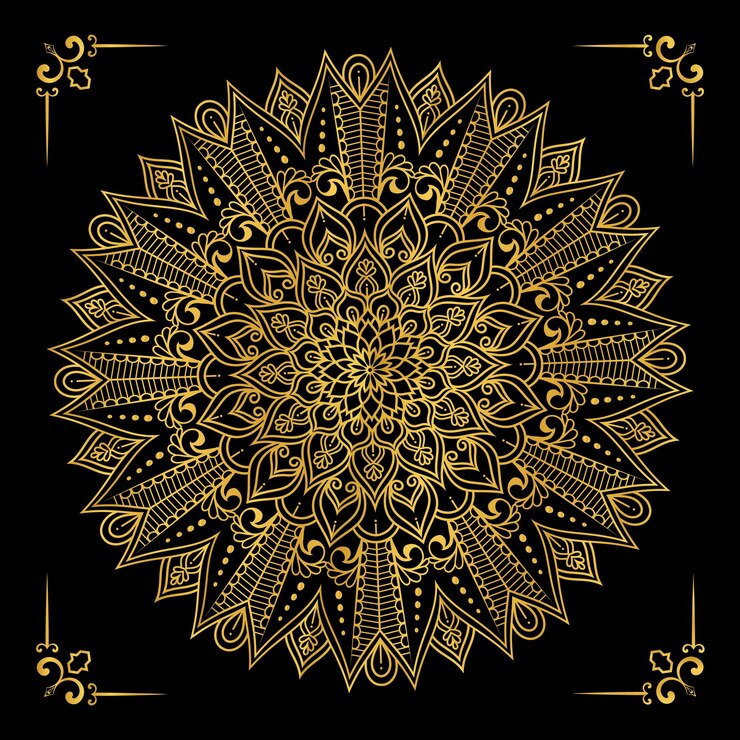 Mandala ornamental con elementos creativos.