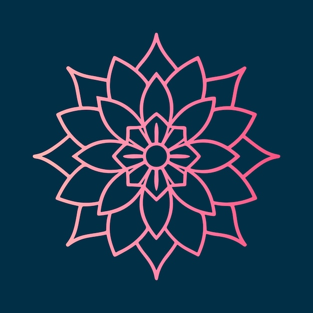 Mandala ornamental con estilo de patrón floral arabesco de color dorado