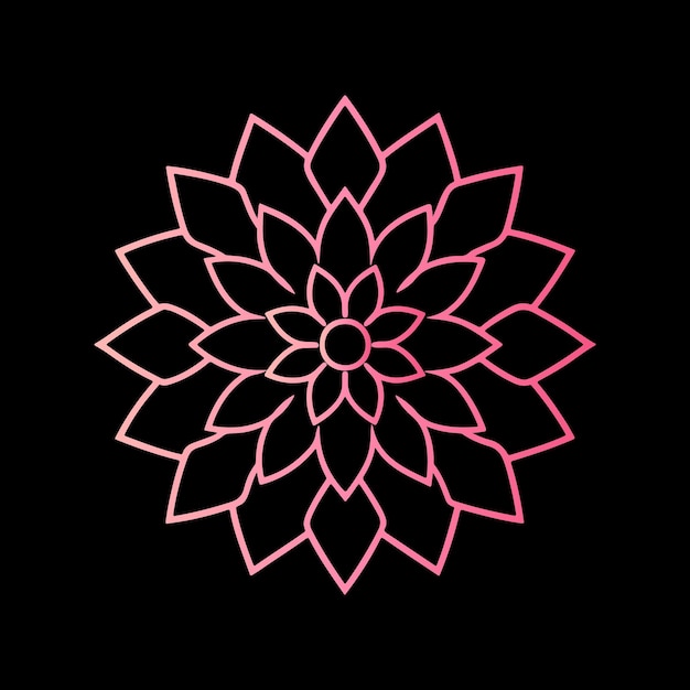 Mandala ornamental con estilo de patrón floral arabesco de color dorado