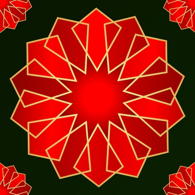 Mandala ornamental islámico de oro