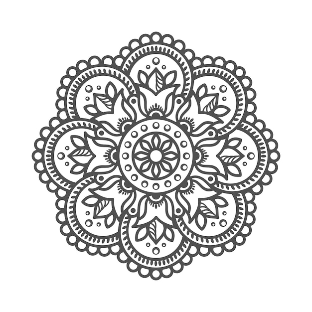 Vector mandala ornamental de lujo aislado en blanco