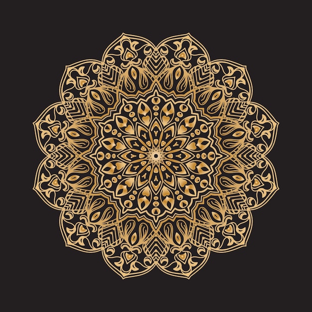 Mandala ornamental de lujo decoración islámica oro floral