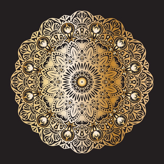 Mandala ornamental de lujo decoración islámica oro floral