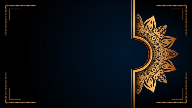 Mandala ornamental de lujo fondo islámico con patrones árabes dorados