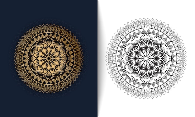 Mandala ornamental de lujo, ilustración vectorial patrón oriental