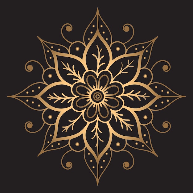Mandala ornamental tradicional con patrones florales indios