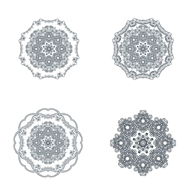 Mandala este ornamento conjunto de ilustración vectorial