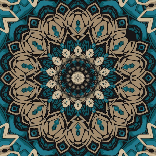 Mandala ornamento patrón retro vector