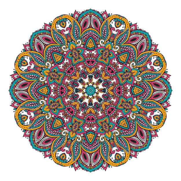 Mandala ornamentos asiáticos tradicionales florales.