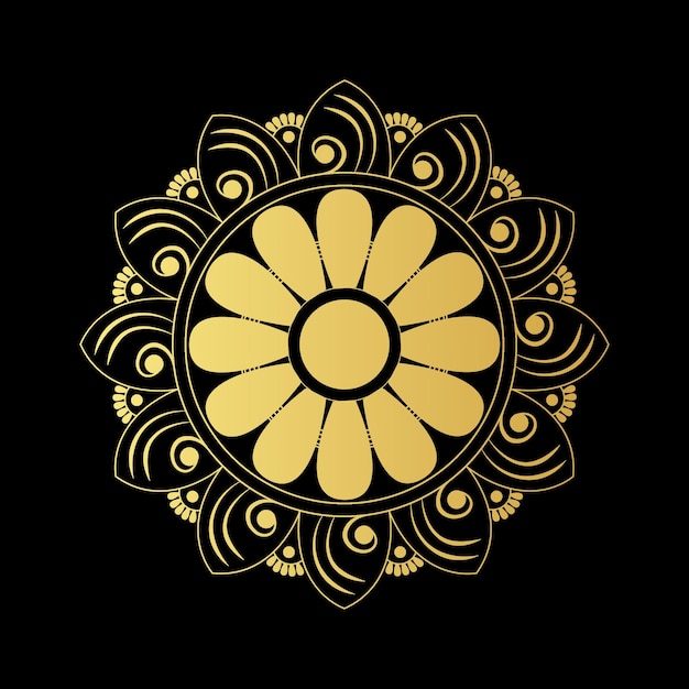 Mandala de oro diseño de ilustración vectorial de mandala dorada y circular Stock Vector mandala de oro