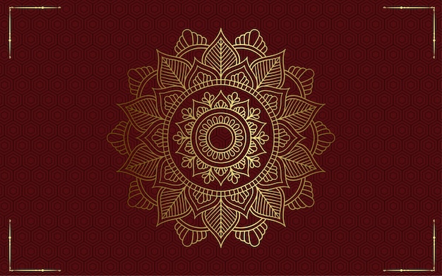 Mandala de oro de lujo, fondo decorativo ornamental real.