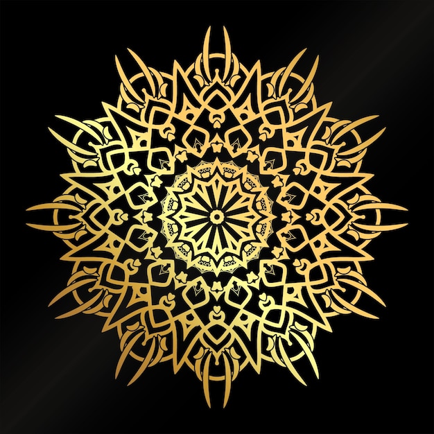 Mandala de oro de lujo ornamental Islam árabe indio turco Pakistán vector chino