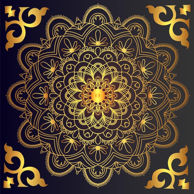 mandala de oro de lujo
