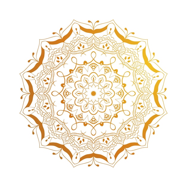 mandala de oro sobre fondo blanco para la decoración islámica