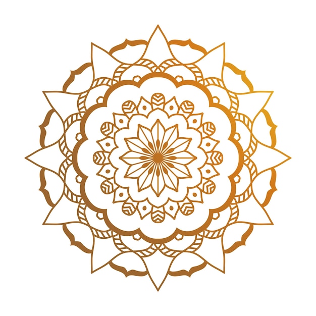 mandala de oro sobre fondo blanco para la decoración islámica