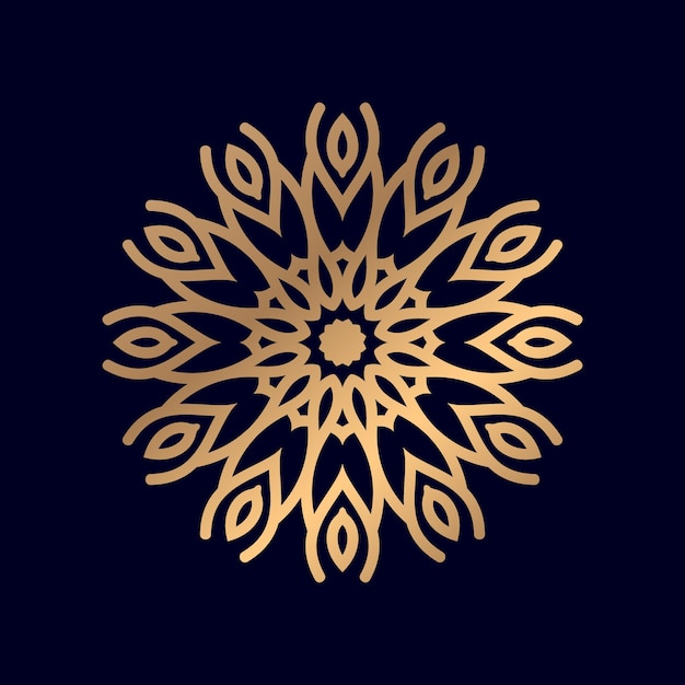 Mandala de oro sobre un fondo negro