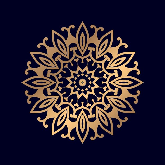 Mandala de oro sobre un fondo negro