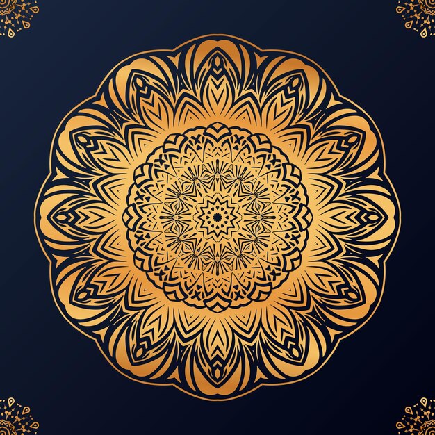 Mandala de oro sobre un fondo negro