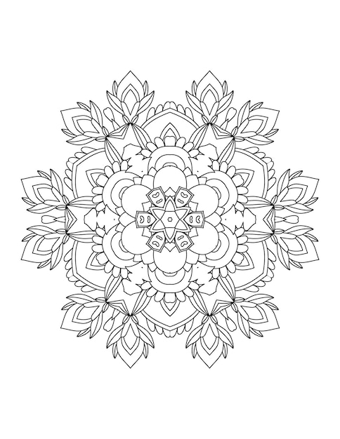 mándala Página para colorear de mandalas. Página para colorear para adultos.