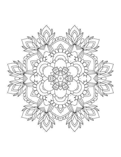 mándala Página para colorear de mandalas. Página para colorear para adultos.