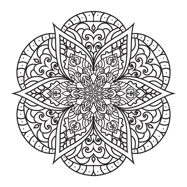 Mandala Para Colorear Para Adultos. Ilustración Vectorial Sobre Fondo  Blanco Ilustraciones svg, vectoriales, clip art vectorizado libre de  derechos. Image 89906211