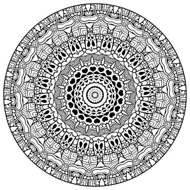 mándala Páginas de libros para colorear. Medallón indio antiestrés. Flor islámica abstracta, henna árabe