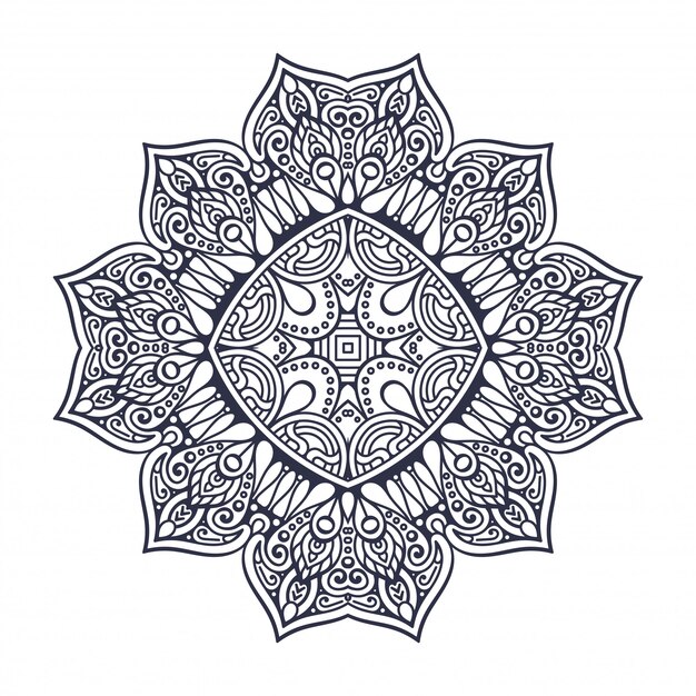 Mandala Patrón de adorno redondo. Elementos decorativos vintage
