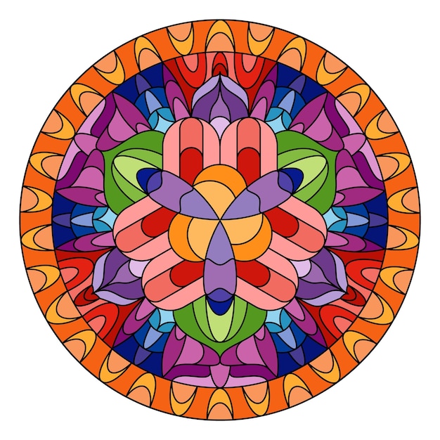 El mandala patrón decorativo coloreado composición colorida del círculo un elemento de diseño para una idea creativa