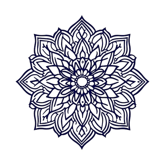 Mandala Patrón decorativo en estilo oriental Página de libro para colorear Patrón de mandala abstracto vectorial