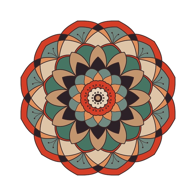 Mandala patrón floral colorido vector ilustración étnico oriental diseño Arabesque simetría flor