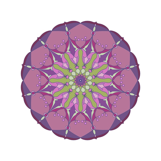 Mandala patrón floral colorido vector ilustración étnico oriental diseño Arabesque simetría flor